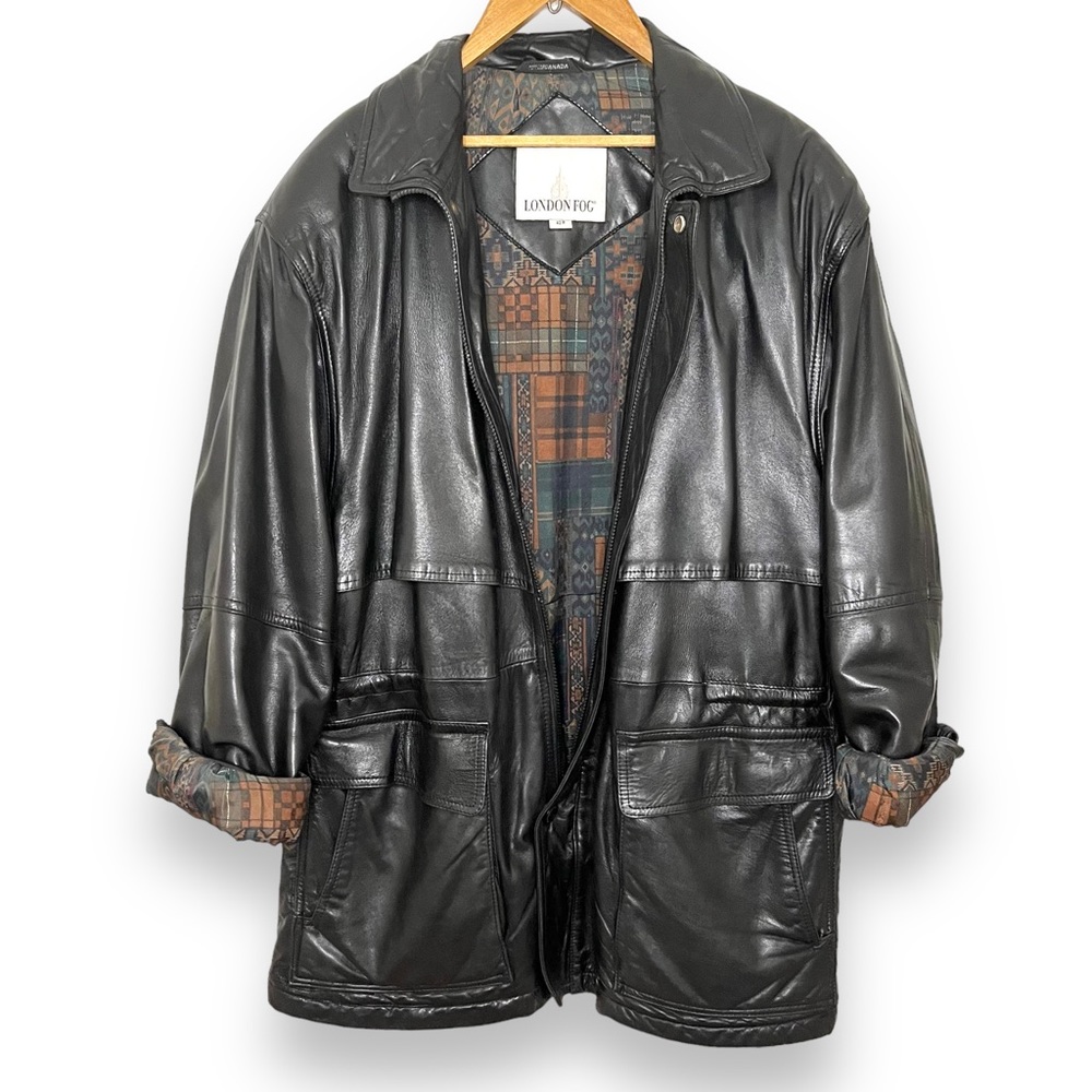 London Fog Black Vintage Leather Jacket